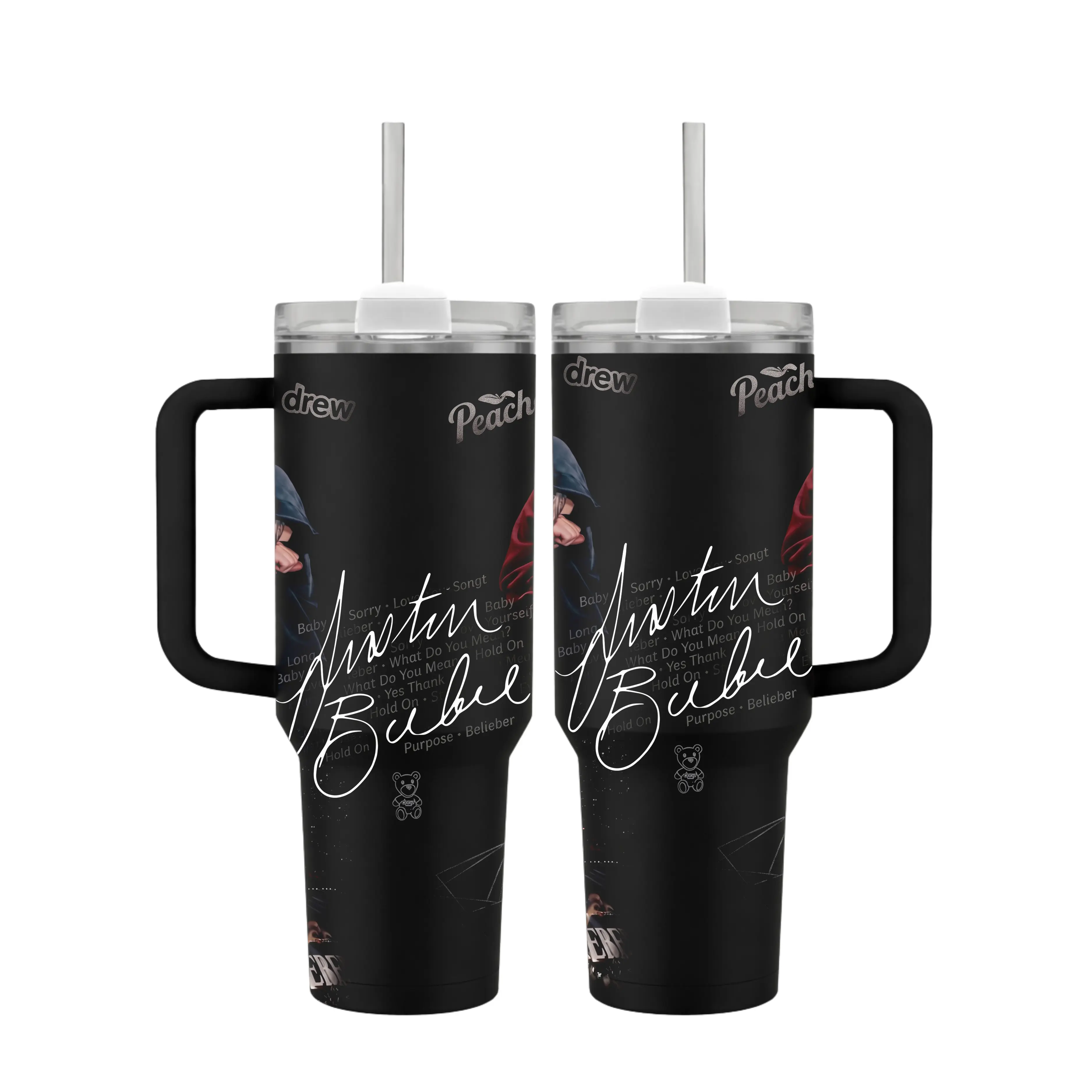 Justin custom 40oz 30oz Tumbler With Handle , Tumbler for Fans
