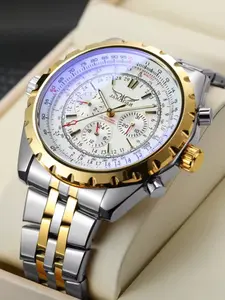 Large Dial Three-Hand Mechanical Men's Watch, Stainless Steel Strap, Waterproof, Luminous, Pilot Watch, Business Luxury Casual Sports Watch