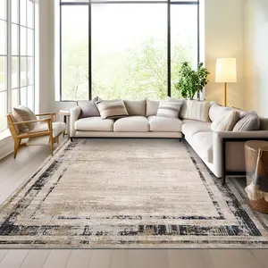Modern Abstract Non-slip Rug Washable Area Rug Low-pile Foldable Interior Decorative Rug Non-shedding Easy to Clean for Bedrooms Restaurants Offices Cafes Apartments Laundry Rooms and Game Rooms