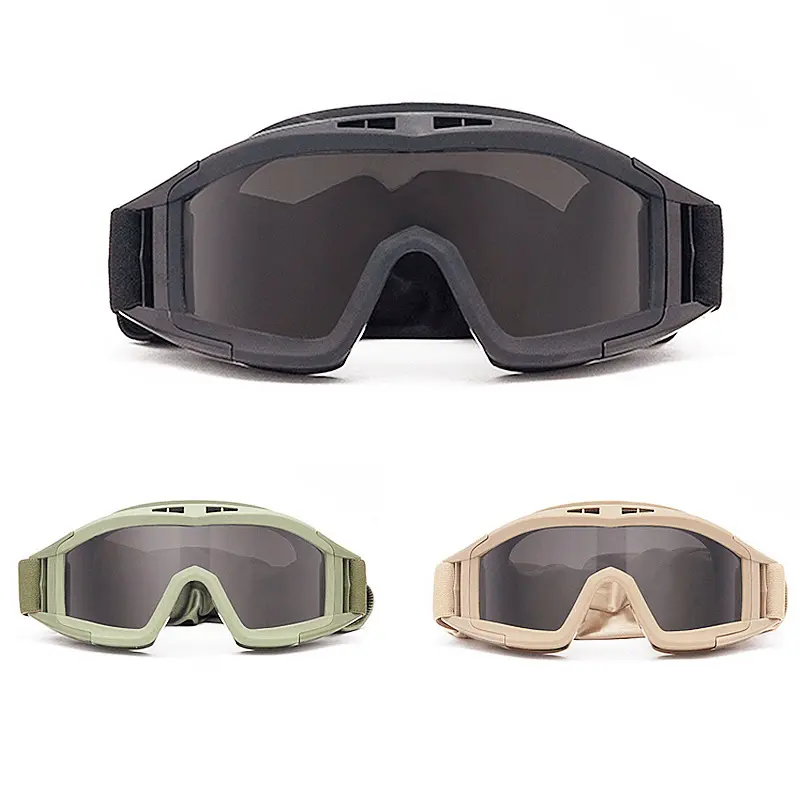 Unisex Adults Desert Goggles - PC Frame, Single Lens, Shock-Proof, Windproof Tactical Sports Eyewear for Military Riding, Outdoor Use - Olive Drab, Tan, Military Green Color Options, Riding Enthusiasts