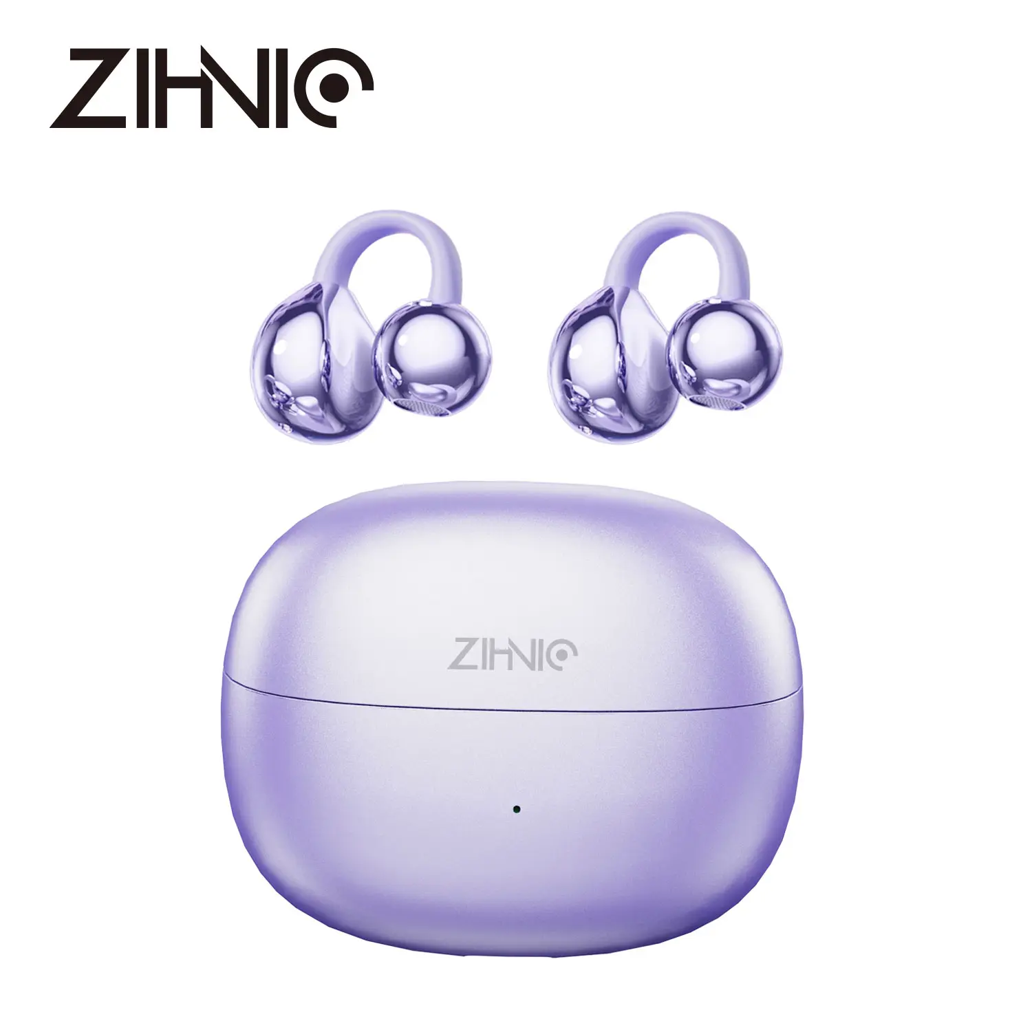 ZIHNIC M108 Clip-on Earbuds,Open Ear Earbuds Wireless Bluetooth 5.4, Lightweight Open Ear Headphones with C-Shaped Bridge,Slim Hook,50H Battery,Waterproof,for Glasses Wearers and Workouts