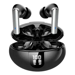 Bluetooth Headphones Support 185 Languages No Subscription,True Wireless Earbuds 38 H Playback LED Power Display Earphones with Charging Case IPX5 Waterproof in-Ear Ear buds with Mic for TV Smart Phone Laptop Computer Fit Sports Learning