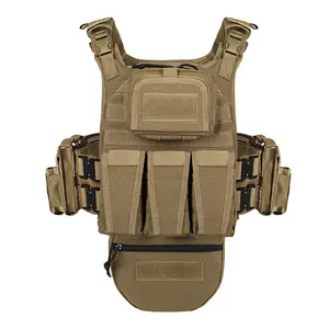 VT-8334 Tactical Vest Complete Set with MOLLE System in Tan Color Plain Design for Reliable Tactical Solutions