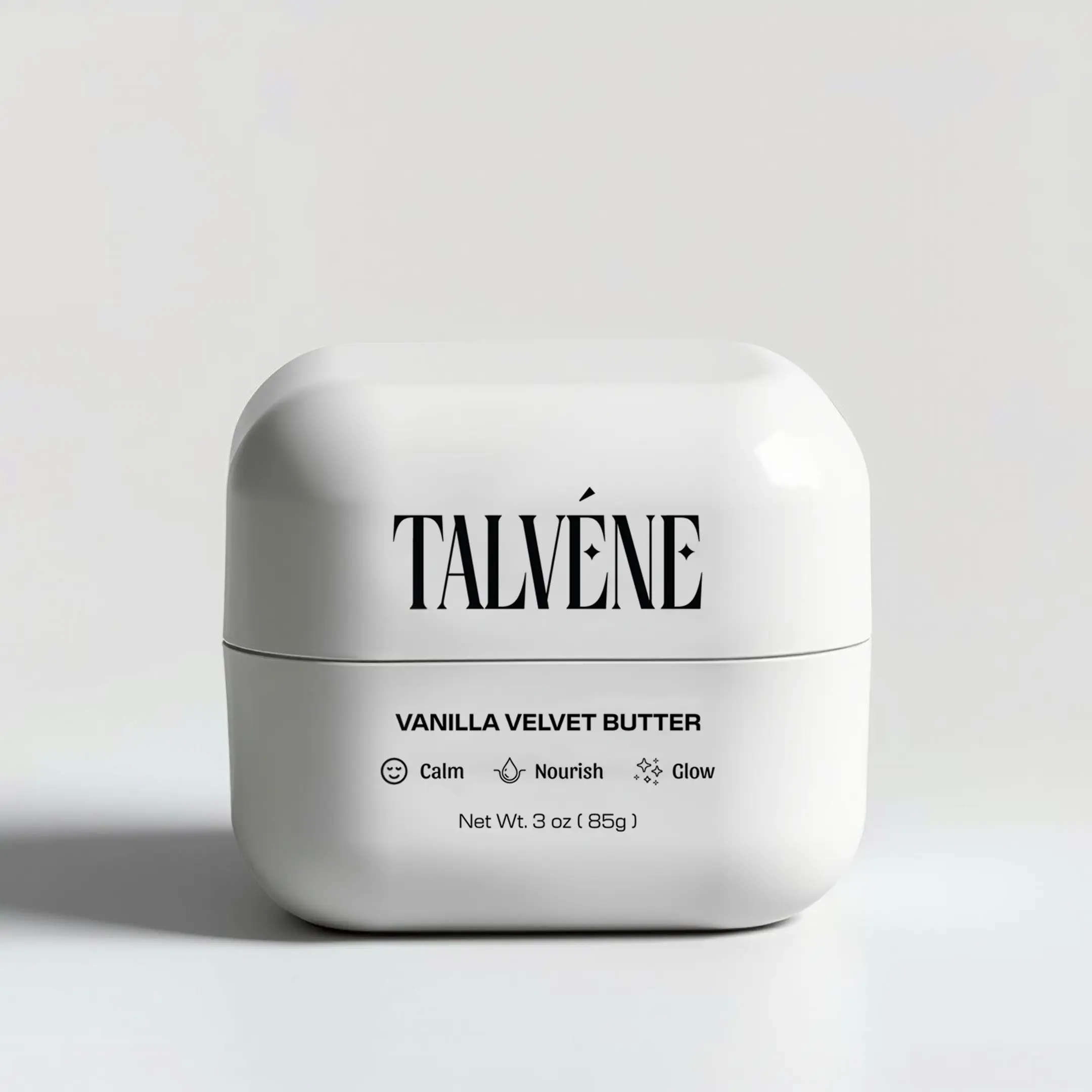 TALVÉNE Vanilla Velvet Butter - Luxurious Universal Moisturizing Cream for Face & Body, 3 oz/85g, Hydrating & Comforting Vanilla Aroma, Moisturizers & Body Care
