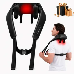 Fathersdaygift Wireless Neck Massager with Heat, Nekteck 6D Cordless Shiatsu Neck and Back Massager, for Pain Relief Deep Tissue, Ideal Gift for Men and Women