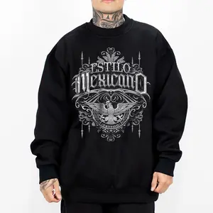 Chicano Clothing, Mexican Clothes, Oversized Graphic Tee for Men & Women Medium Heavy Polyester Sweatshirt Loose Fit Casual Streetwear MX10