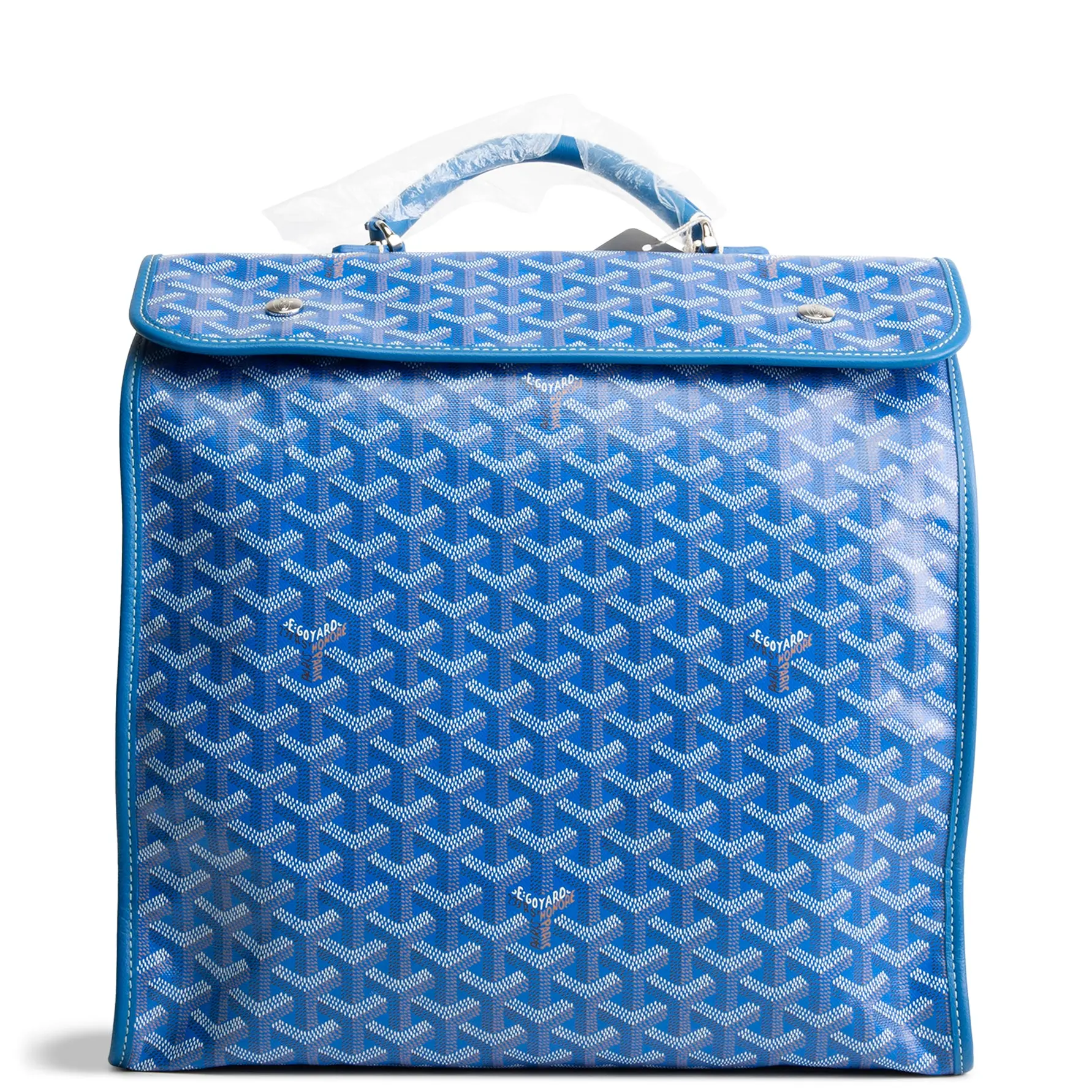 Pre-owned Goyard Goyardine Coated Canvas with Leather Trim Backpacks Goyardine Saint Leger Backpack Blue
