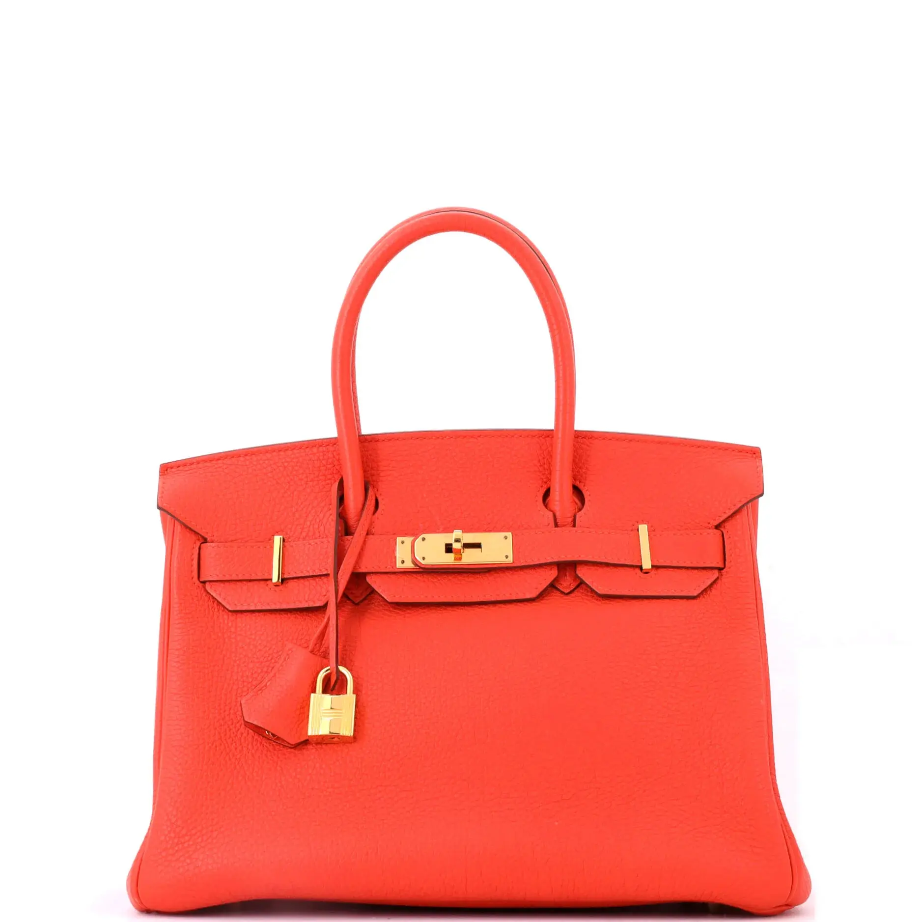 Pre-owned HERMÈS Leather Tote Bags REBAG Hermes Birkin Handbag Capucine Togo with Gold Hardware 30 by Rebag