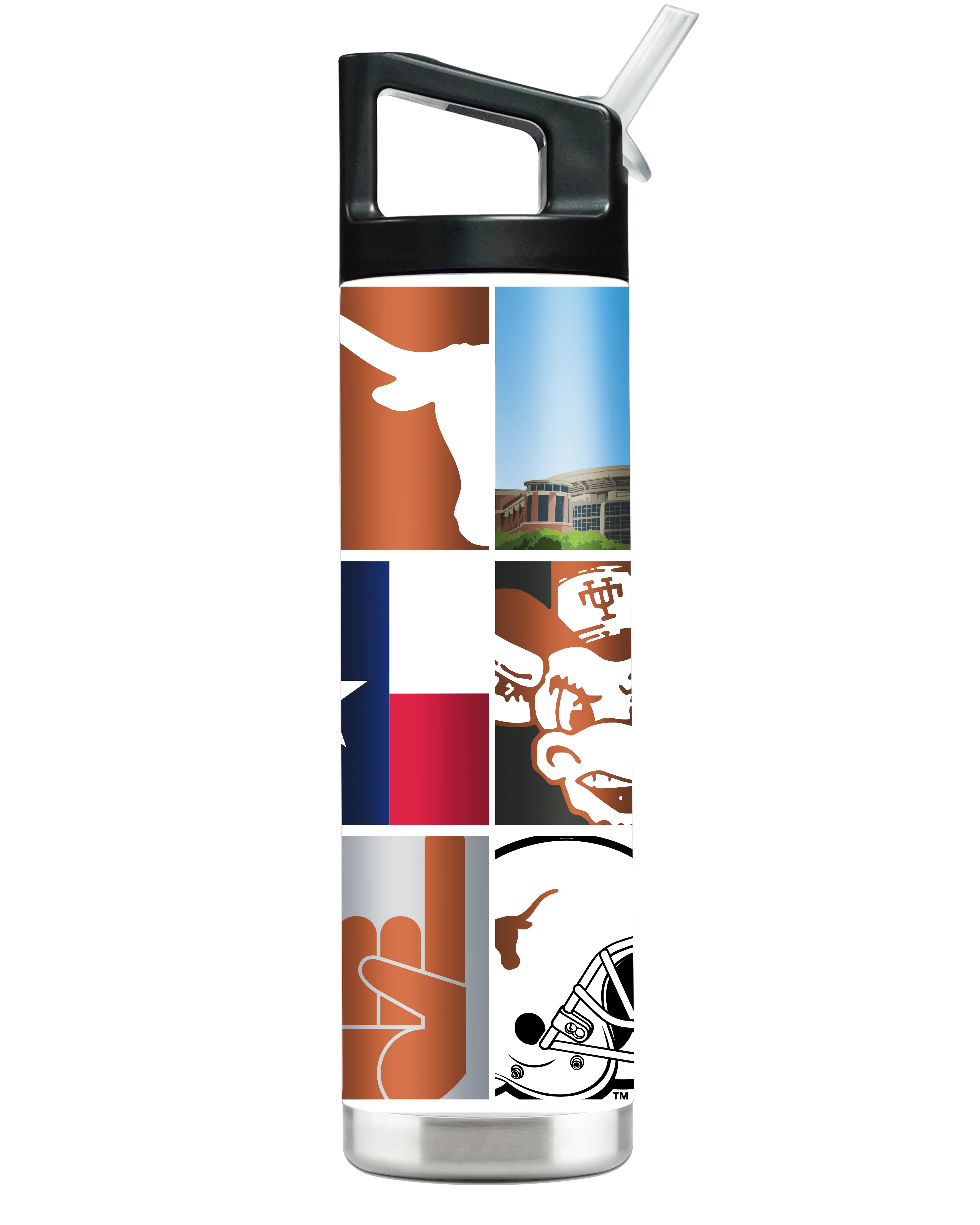 22oz Stainless Insulated Portable Water Bottle - BPA-Free College Theme Vault Flask with Secure Lid and Straw