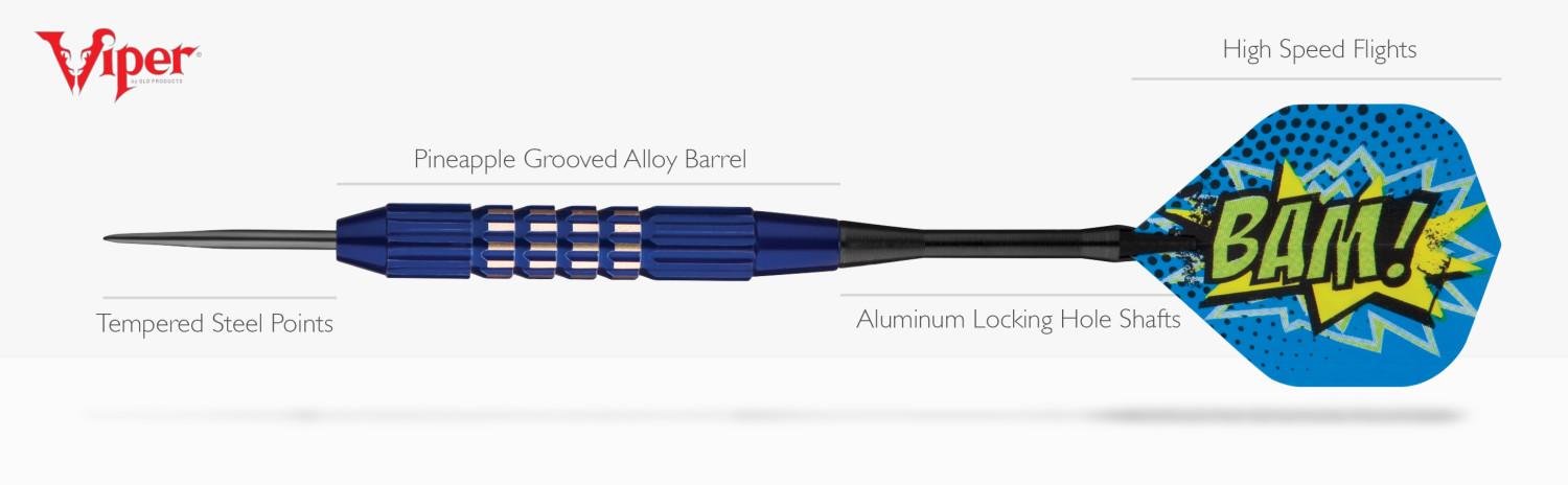 Viper Comix Darts Steel Tip Darts Blue 22 Grams