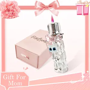 Mother'S Day Gift-(Without Gas)Fidget Spinner Lighter for Stress Relief & Fun | Cute Cat Style｜Windproof, Adjustable Red Flame, Refillable｜Spin to Relax,  Perfect Gift with Box