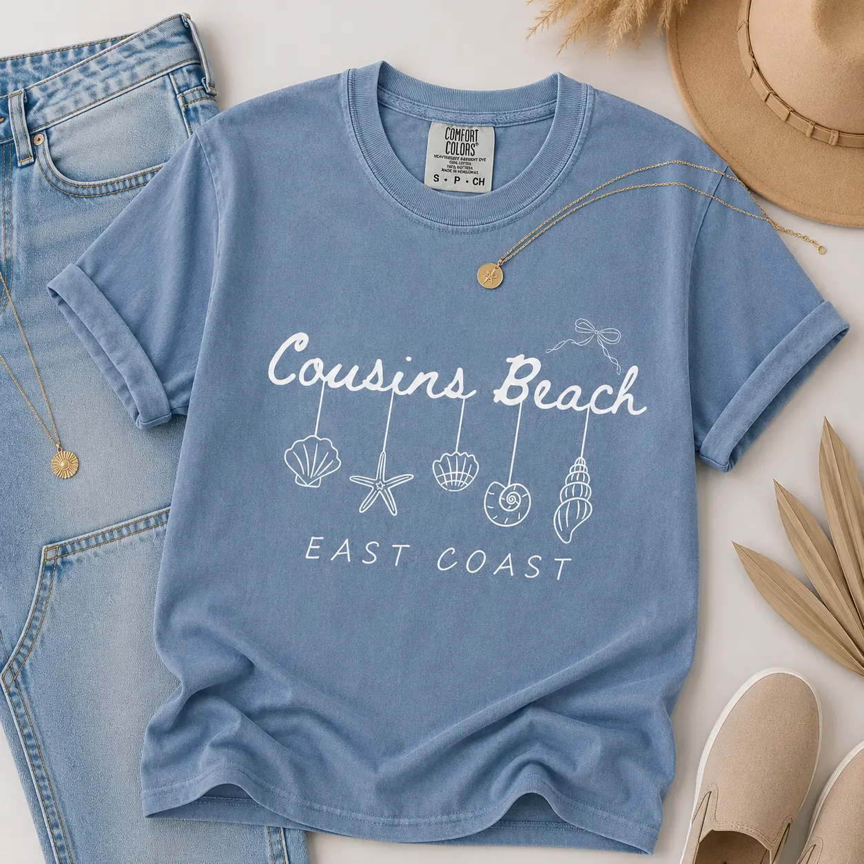 Comfort Colors Cousins Beach T-Shirt TSITP Shirt The Summer I Turned Pretty Tee Team Conrad Team Belly Team Jeremiah East Coast Beach Shirt Casual Wear, Menswear, Womenswear - TrendWear USA