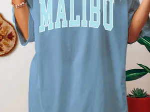 Malibu Comfort Colors Shirt, Oversized Malibu T-shirt, Malibu Tee, comfort colors summer shirt, Big Malibu Shirt
