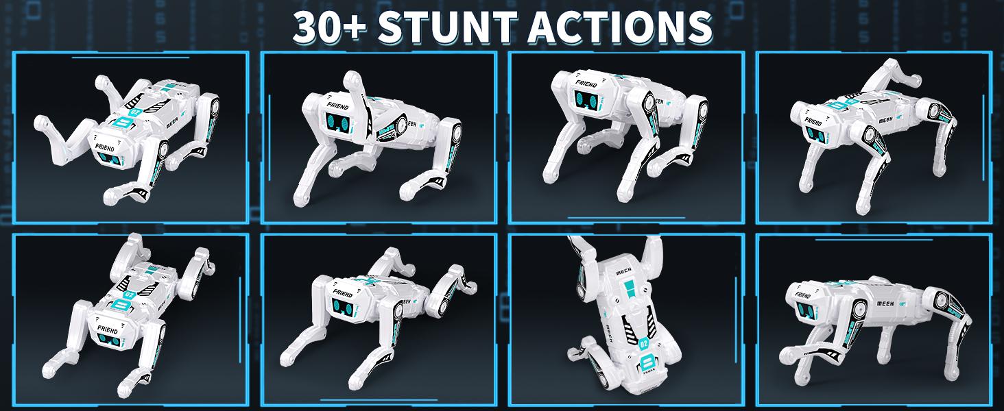 Smart Robot Dog for Kids 3-12, App & Remote Control RC Stunt Puppy with 2 Batteries, Programmable STEM Toy with AI Emotion Mode & 30+ Actions - Interactive Electronic Pet Gift for Boys Girls