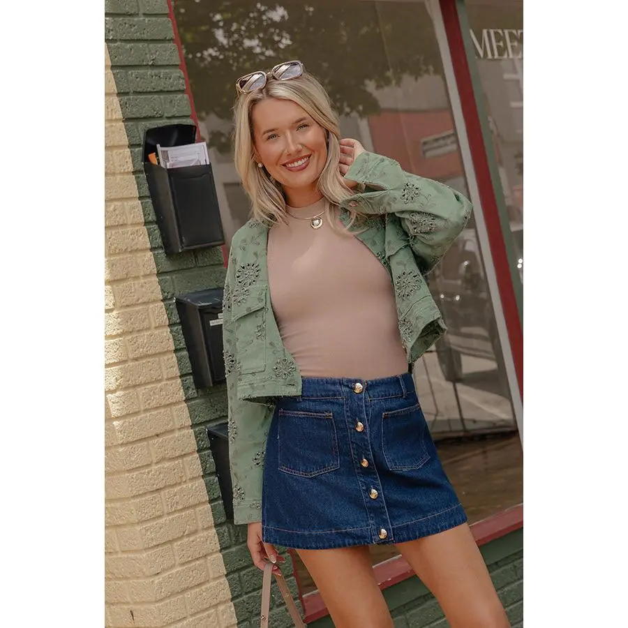 Soho Views Floral Eyelet Jacket