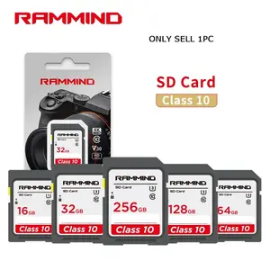 Rammind SD Memory Card Class 10 U3 Uhs-I, 16GB 32GB 64GB 128GB 256GB High-Speed Storage for 4K Video Cameras Video Recording Accessories