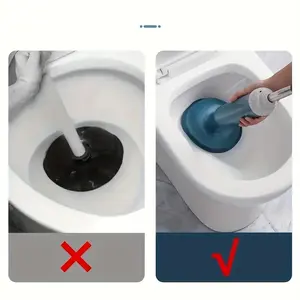 High Suction Toilet Plunger, Powerful Drain Cleaner, Essential Bathroom Tool, Easy to Use, No Battery Needed, Efficient Unclogging