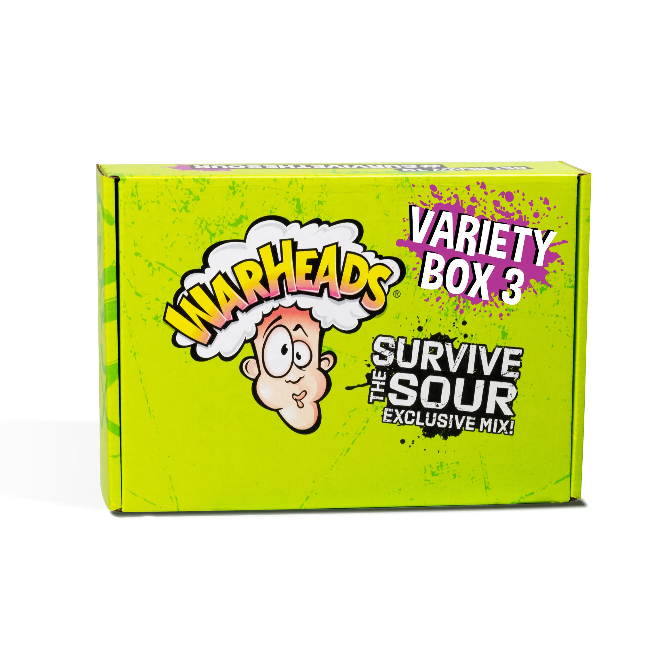 WARHEADS Survive The Sour Box - Wally's Mix - 6 Different Sour Candies for Sour Seekers - Variety of sour, sweet, fruity candy
