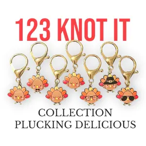 Plucking delicious set of 6 large clasp stitch markers for crocheting