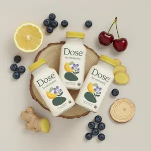 3x Dose Immunity Shot Vitamin C Zinc Elderberry & Ginger for Daily Immune Support Citrus Berry Wellness Drink 2oz Supplement Shot