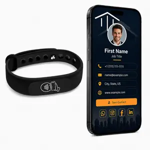 Business Digital Card Wristband - Digital Business Profile- NFC Networking Card - Freelancers, Bio Link, URL redirect - iPhone & Android - No Subscription, No Fee
