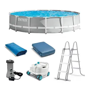 Intex 26723EH 15ft x 42in Prism Frame Above Ground Swimming Pool Set with Filter
