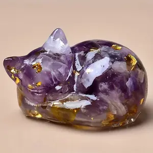 Creative Cat Design Resin Ornament, 1 Count Cute Animal Shaped Decoration Craft, Desktop Decorative Ornament for Home Office, Cute Collectible Figurines, Desktop Statue, Resin Animal Sculptures, Home Ornaments