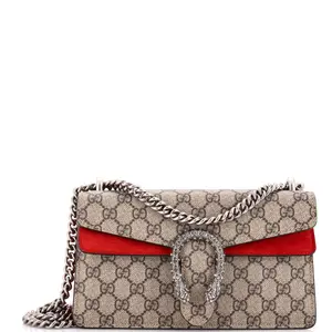 Pre-owned GUCCI Canvas Coated, Crystal, Metal Shoulder Bags Dionysus Bag GG Coated Canvas with Crystal Embellished Metal Small by Rebag