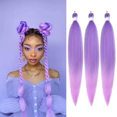 Deep Purple Pre Stretch Braid Hair TikTok Shop