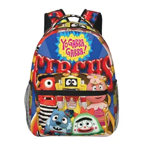 Yo Gabba Gabba versatile and lightweight school backpack with large capacity — casual daypack for outdoor sports and office; cartoon Yo Gabba Gabba merchandise laptop backpack/school bag for boys and girls, ideal as a gift