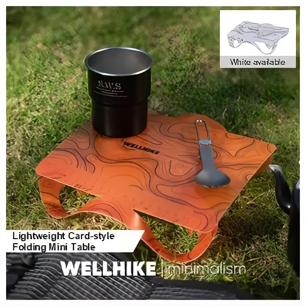 Lightweight Card-style Folding Mini Table, Backpacking Table & Camping Table & Hiking Table, Picnic Table, Portable Mini Solo Table, Side Table, Easy to carry, Safe for food contact, Heat-resistant, Study, Stable support, Easy to rinse and wipe clean.