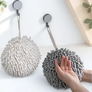 Quick-Dry Absorbent Hanging Hand Towel - Thick Soft Cotton for Kitchen & Bathroom, Mold-Resistant, Easy Clean with No-Drill Hook - Home Essential, Hangable