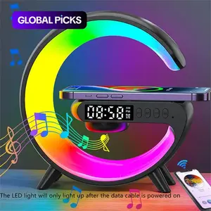 RGB Night Light Lamp Multifunctional Wireless Speaker, Multifunctional Desktop Speaker, Multifunctional Wireless Speaker with Alarm Clock, Wireless Charger Station Pad for iPhone, Samsung, Xiaomi, Huawei #TOP PICKS