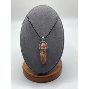 Leather Necklace with Jasper Bullet Stone