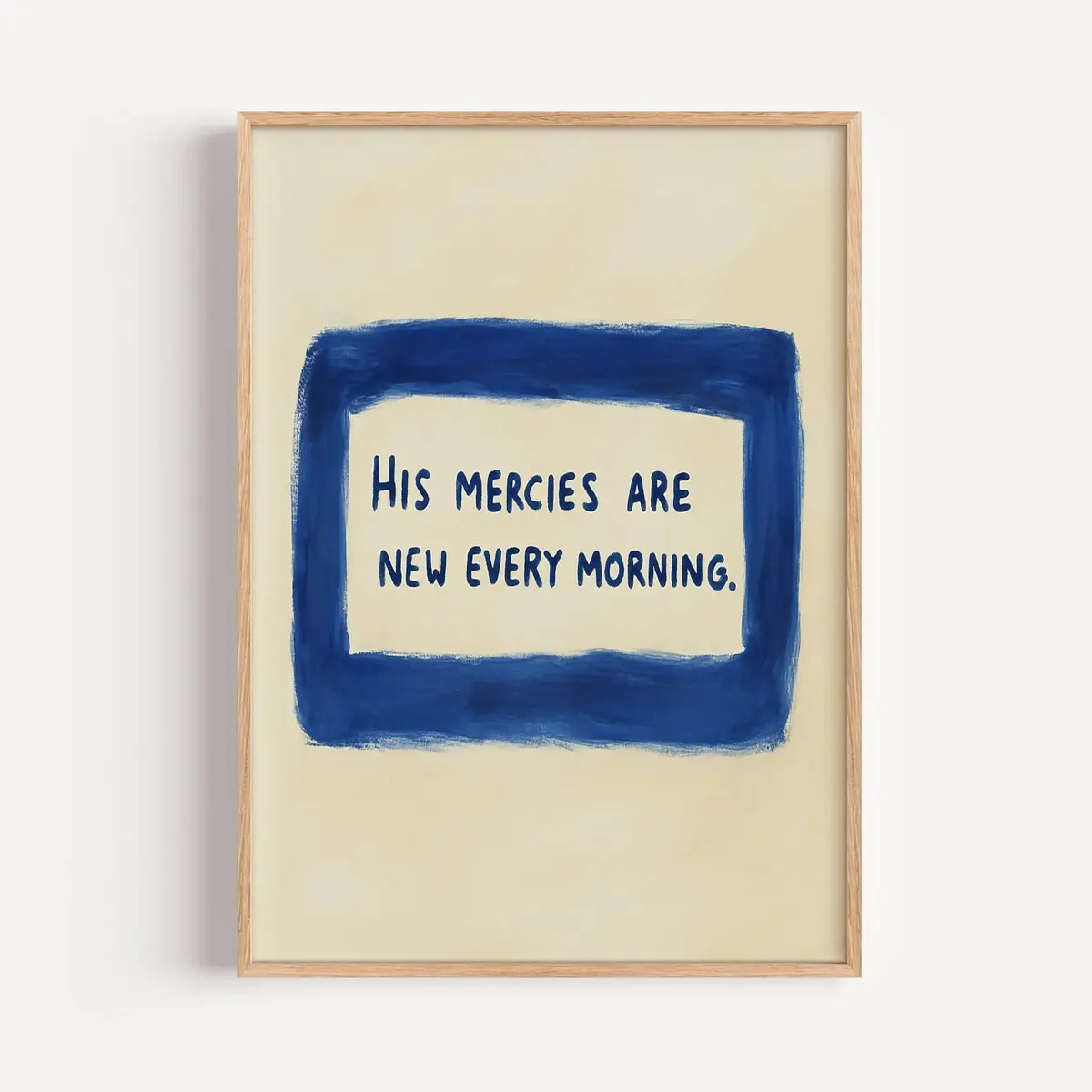 His Mercies Are New Every Morning Scripture Wall Art, Christian Quote Poster with Fortune Cookie Style, Trendy Faith Printable, 5 Size, 8x12 to 27x40 inch, Room Decor, Unframed