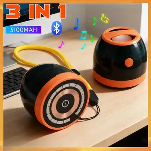 Desktop Wireless BT Speaker with Lanyard Magnetic Phone Holder Mini BT Speakers Subwoofers with RGB Light 5100mAh Battery Power