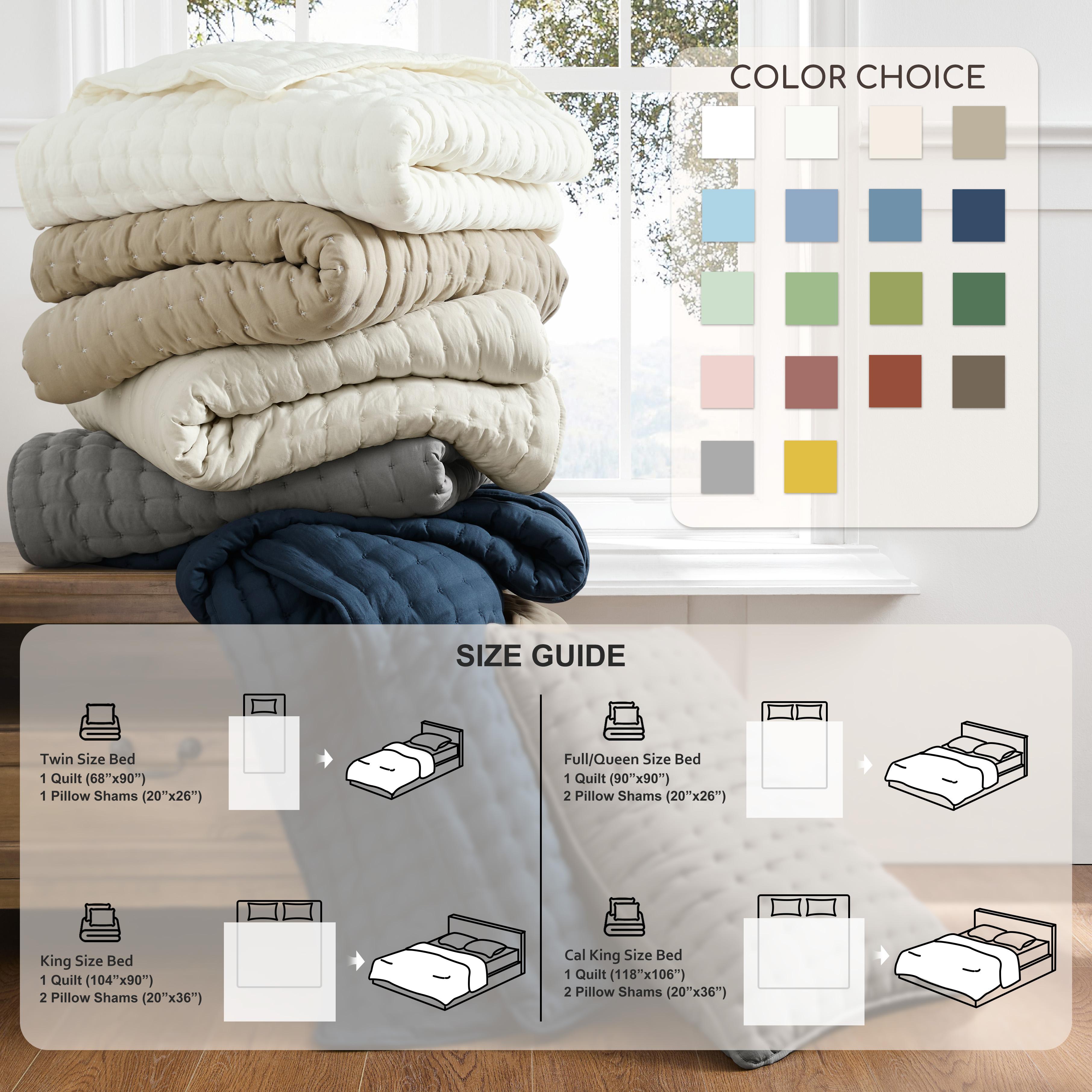 【Back to School】WDCOZY Cross-Stitch Design Quilt Bedding Set – California King/King/Queen/Twin, 2 Pillow Shams, Lightweight Soft Bedspread/Coverlet, All-Season Summer Luxury，Bedspread Summer,back to school,back to school shopping,home decor