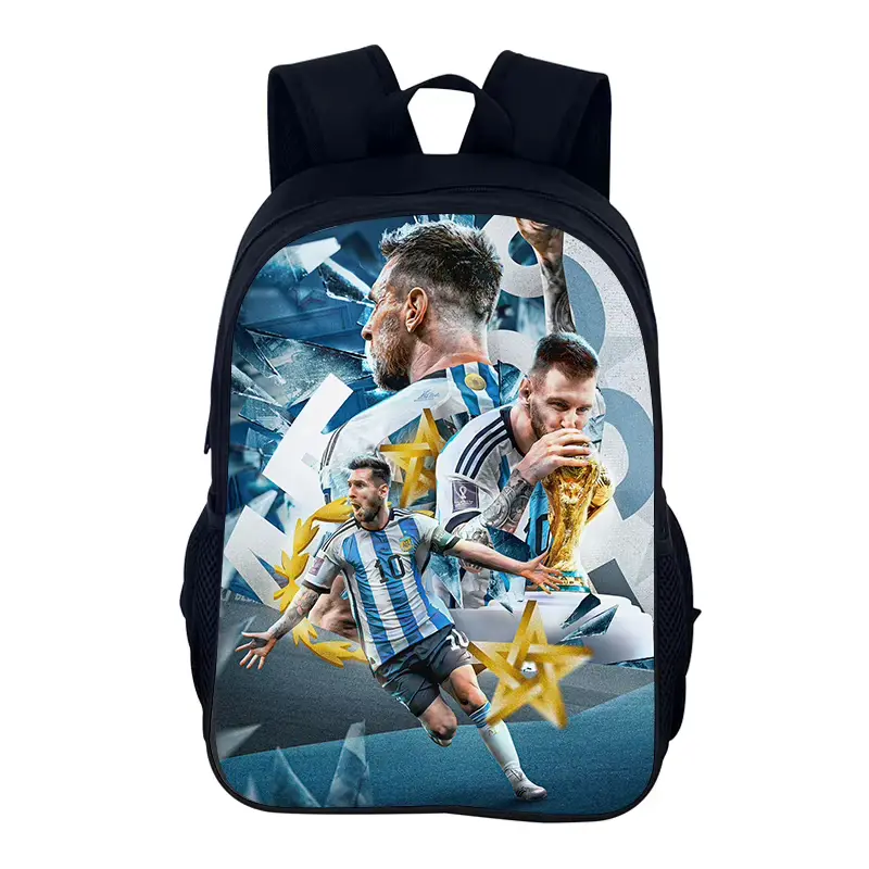 Football Sports Backpack - M-Messi Themed Rucksack for Boys, Star Player Inspired School Bag