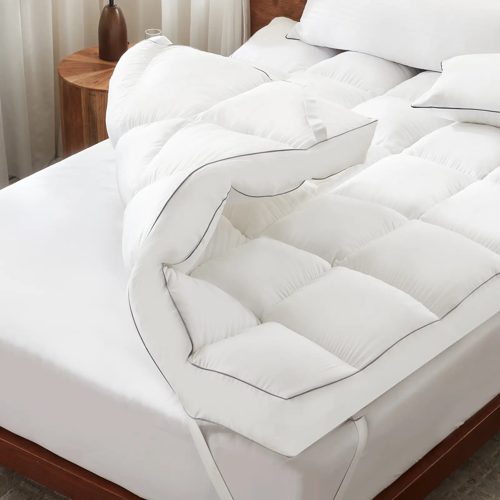 Cosybay Queen size 3-inch mattress topper for Christmas & Halloween & Dual, Memory Rebound Foam Cooling Mattress Topper Queen Size Quilted Extra Thick