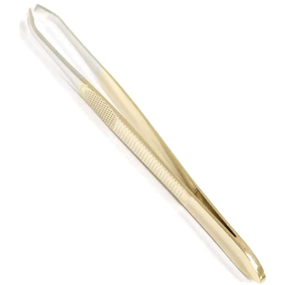 3 Inch Gold Straight Edge Tweezers (Pack of: 2) - CARE-28602-Z02