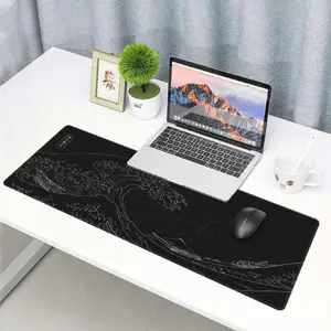 Rectangle Large Mouse Pad, 1 Count Wave Pattern Design Waterproof Mouse Mat with Non-slip Rubber Base