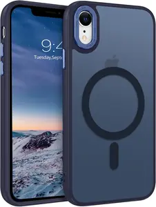 for  XR Case,  XR Phone Case Compatible with Magsafe   Translucent Matte  Shockproof Anti-Scratch Anti-Yellow Protective  Case, Navy Blue