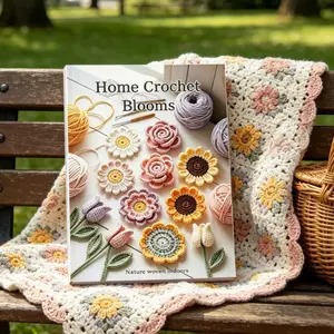 Crochet Flower Bouquet Tutorial Book, DIY Craft Guide, Step-By-Step Instructions, 5 Classic Flower Types, Wedding Decor, Birthday Gift