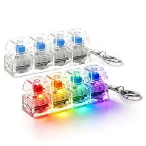 Clicky Keyboard Clicker Fidget Toy, Adult Stress Relief Keychain, Enhances Focus, Calms Work Anxiety, Colorful Light Effects, Pressure Relief Gift