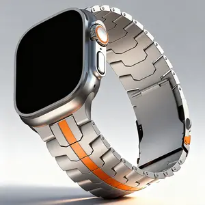 Men Titanium Alloy Strap for IWatch 49mm 46mm 45mm 44mm 6 5 4 Luxury Bracelet for IWatch Ultra3/2/1 Series11 10 9 7 8 Se Business Band Smartwatch Strap Smart Watch Accessories