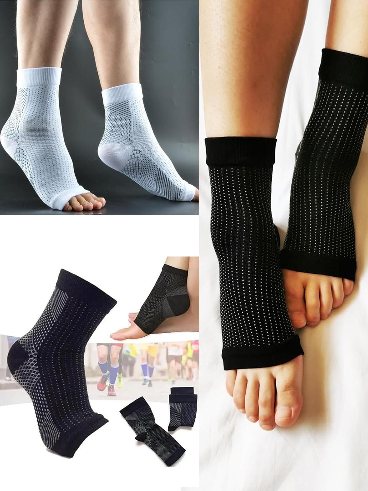Open Toe Compression Ankle Socks with Arch Support, Breathable Stretch Design for All-Day Comfort, Ideal for Plantar Fasciitis Relief, Walking, Running, Standing Work and Daily Casual Wear