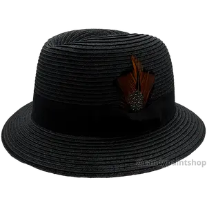 Chicano Homage Fedoras - Black Whittier Collection Faux Milan Lowrider Derby