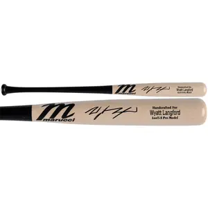Wyatt Langford Texas Rangers Autographed Marucci Game Model Bat - Fanatics Authentic Certified