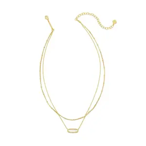 Kendra Scott Eva Multi Strand Necklace - Gold/Ivory Mother Of Pearl