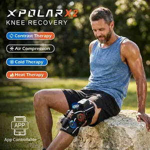 XPOLAR X2 Smart Knee Recovery Massager | Ice + Heat + Air Compression + Contrast Therapy | for Athletes Sports Recovery, Arthritis, TKR/ACL/Meniscus Post- Surgery | App-Controlled, Portable & No Ice Needed